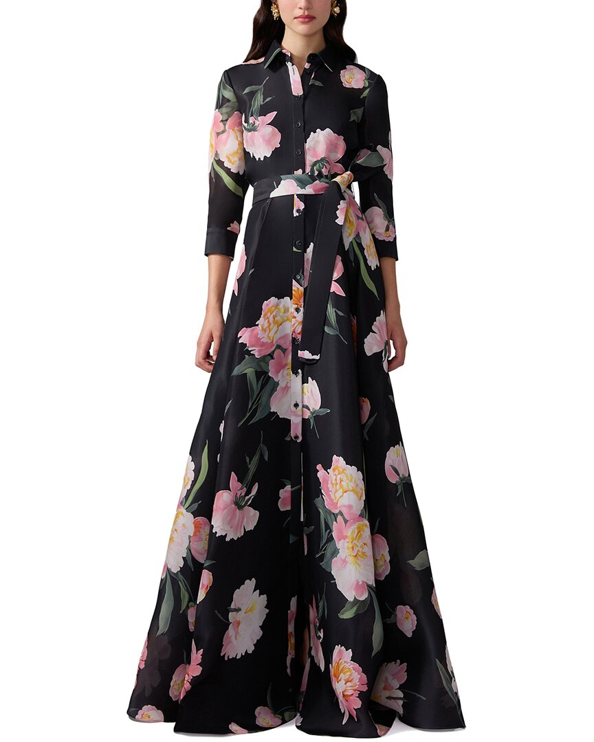 Carolina Herrera Strapless Silk A-line Gown In Black