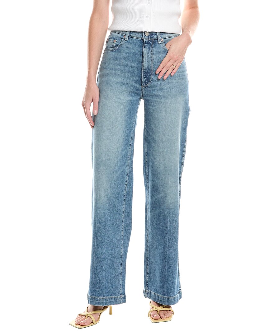 Dl1961 Karmine Refined Wide Leg Sculptsystem High Rise Jeans In Lapis In Blue