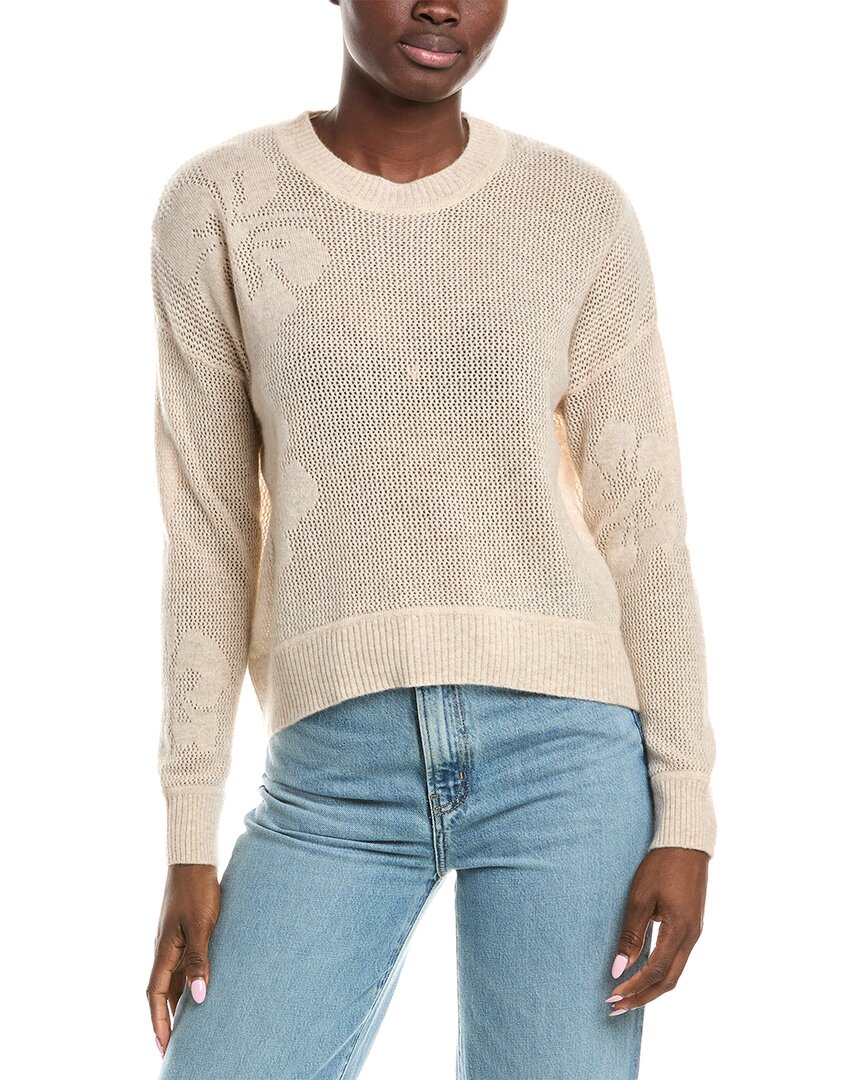 Brodie Cashmere Aloha Open Cashmere Sweater In Neutral