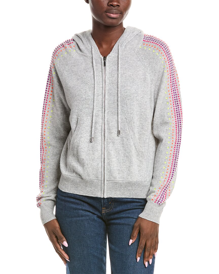 Brodie Cashmere Carley Hooded Cashmere Cardigan In Blue