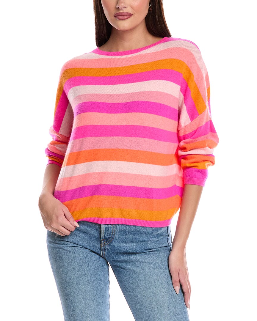 Brodie Cashmere Doris Stripe Cashmere Sweater In Pink