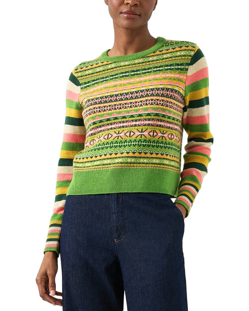 Lk Bennett Josephine Knitted Wool-blend Top In Green