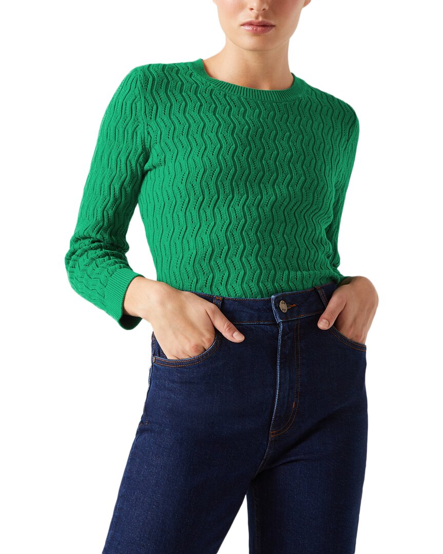 Lk Bennett Keaton Knitted Top In Green