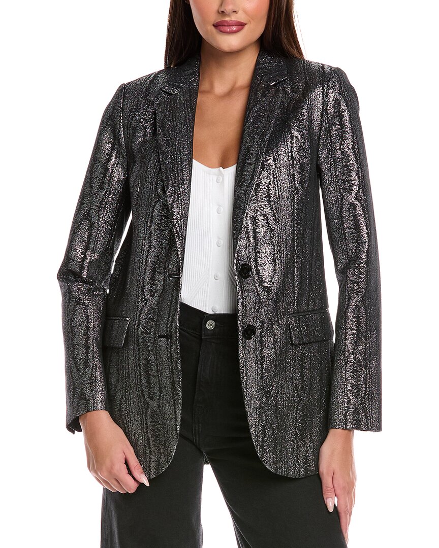 Michael Michael Kors Metallic Blazer In Gray
