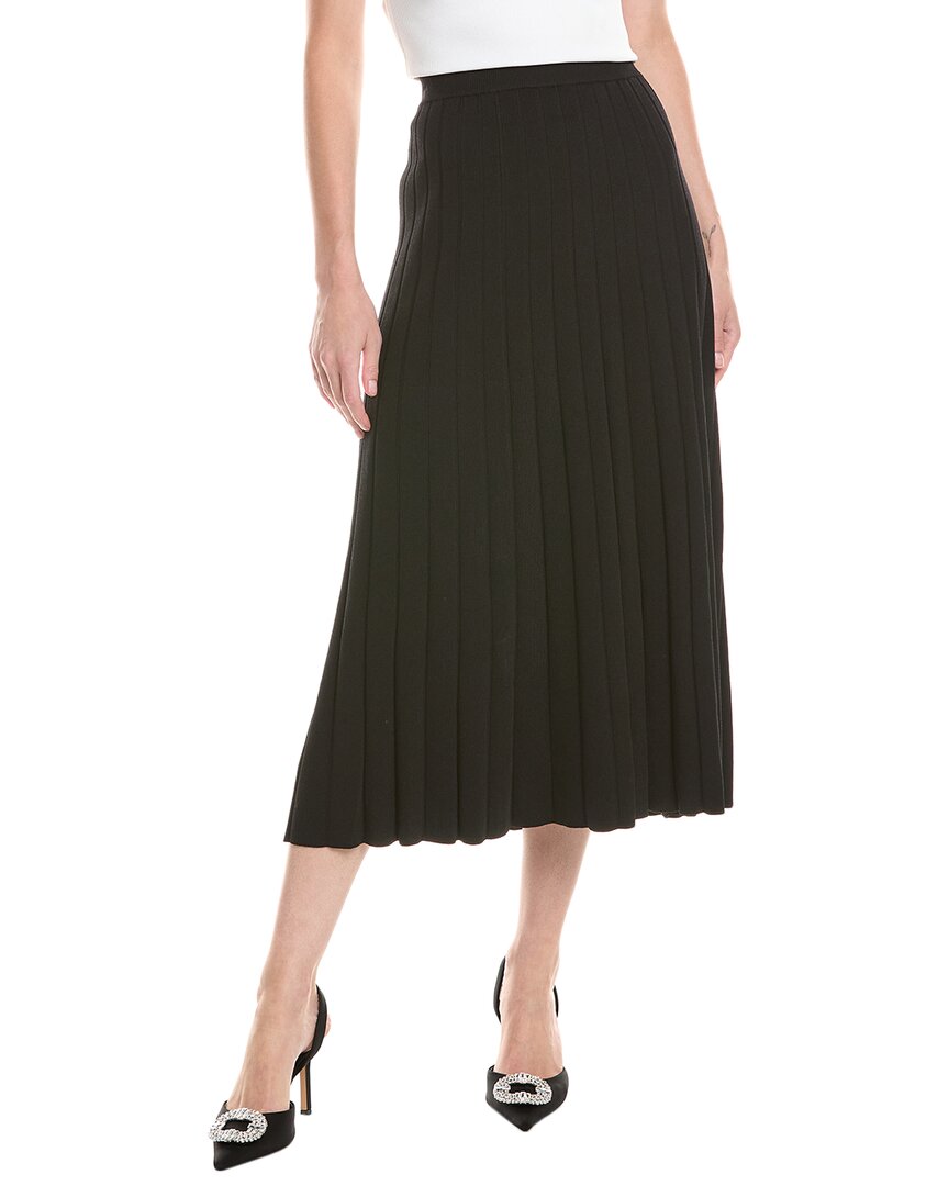 Michael Michael Kors Ribbed Midi Skirt In Black