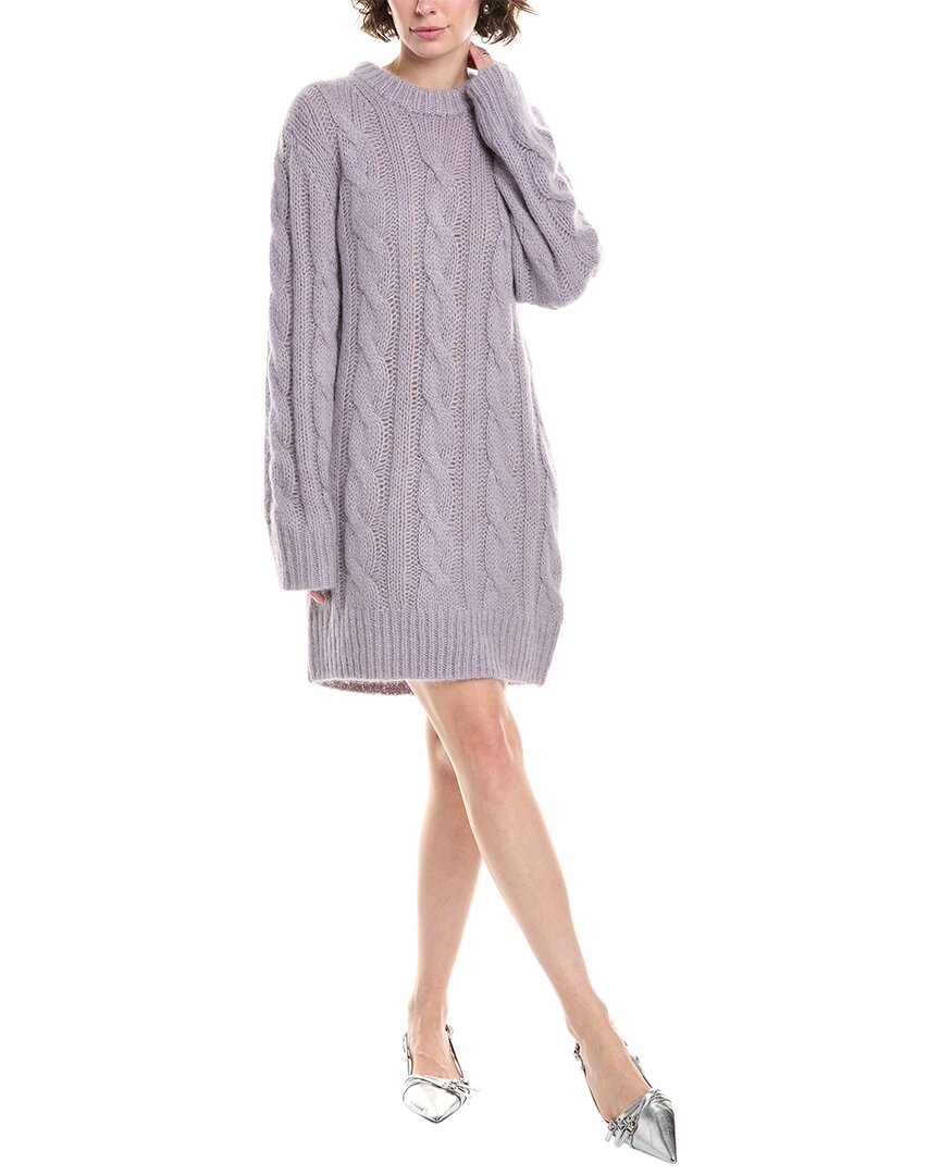 Michael Michael Kors Cable Alpaca-blend Sweaterdress In Purple