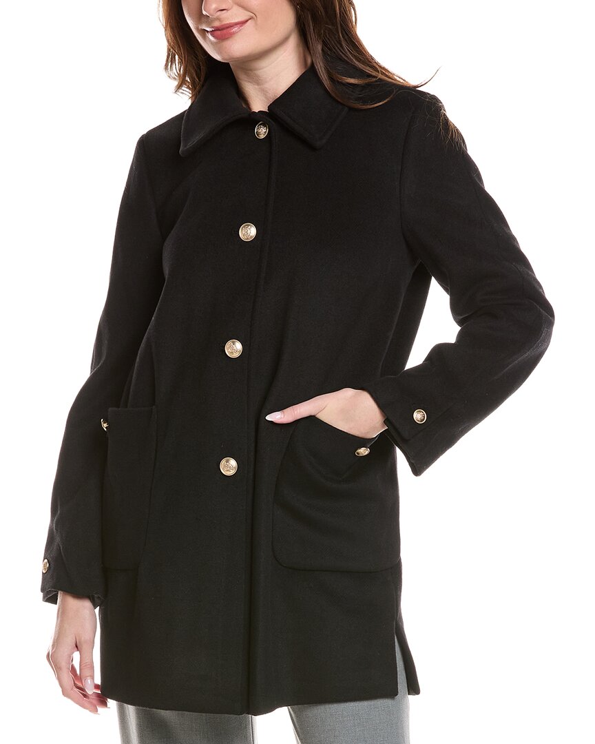 Tahari Paula Wool-blend Coat In Black