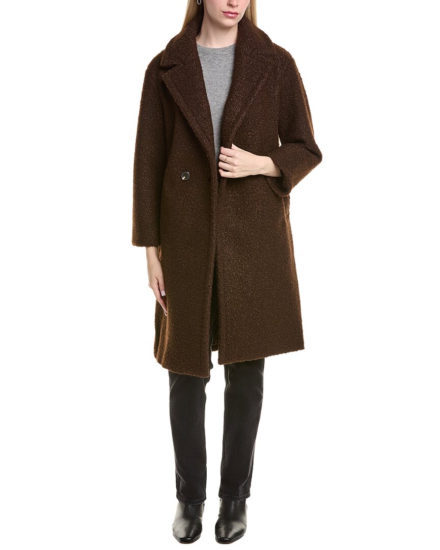 Tahari Ivy Medium Boucle Coat In Brown