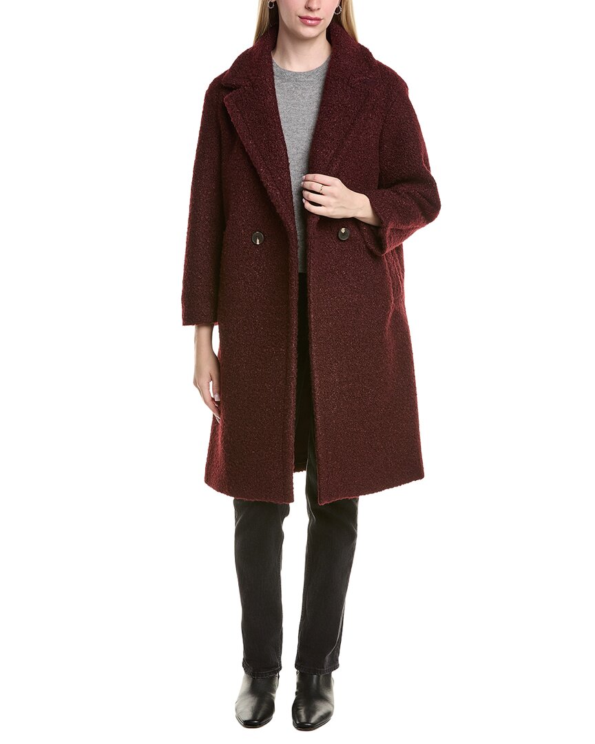 Tahari Ivy Medium Boucle Coat In Red