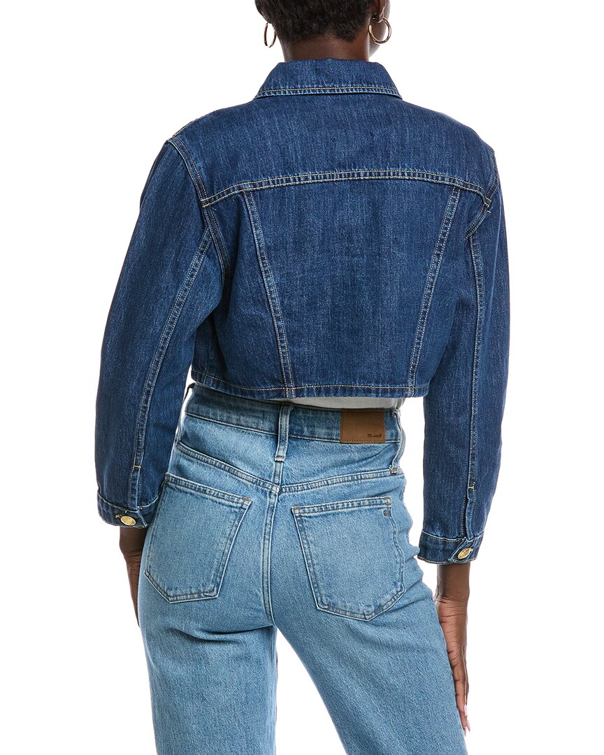 L'agence Genevie Cropped Denim Jacket In Blue