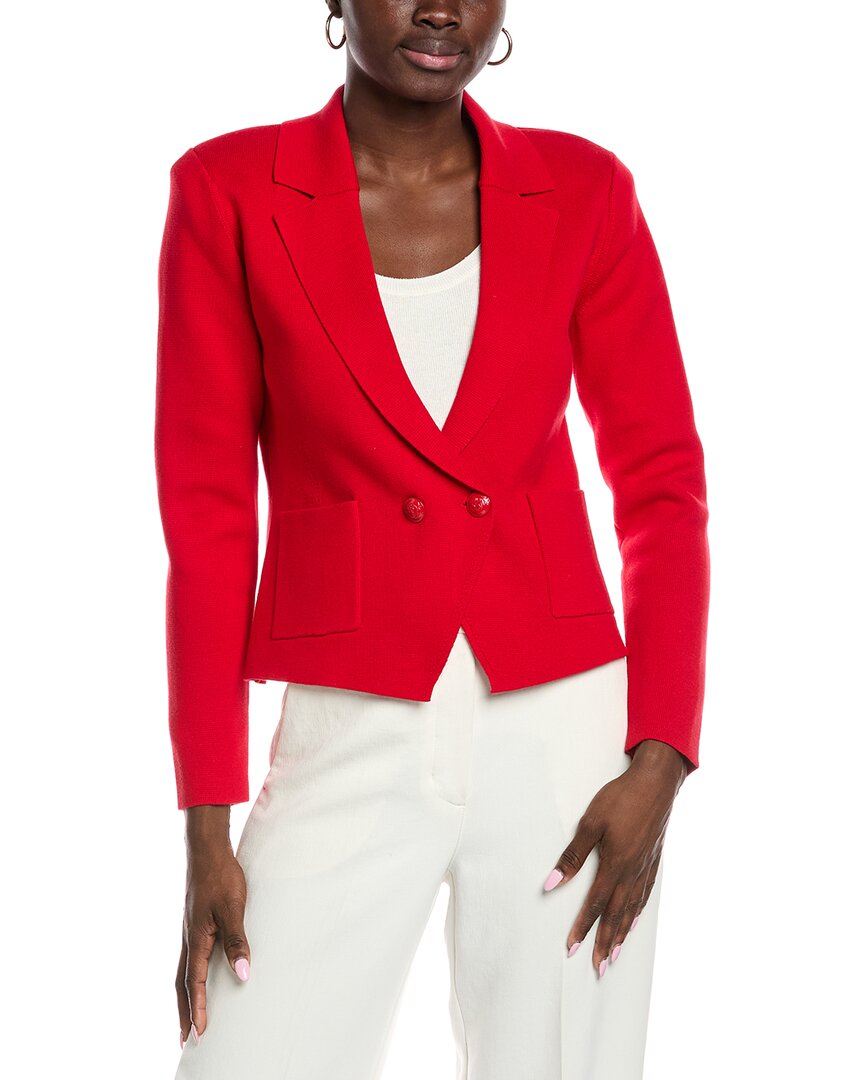 L'agence Sofia Knit Blazer In Red