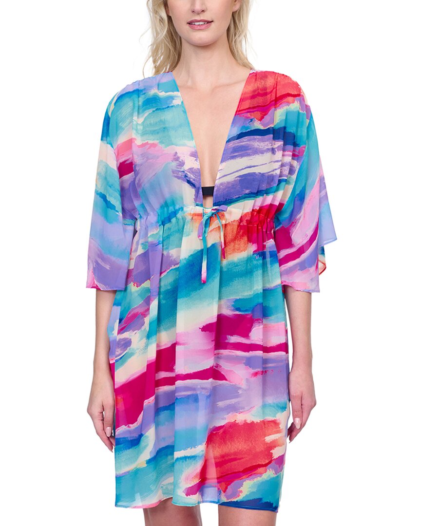 Gottex Palma De Mallorca V-neck Beach Dress With Adjustable Tie
