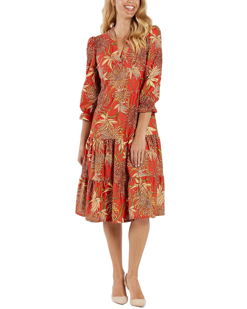 Jude Connally Maggie Dress In Classic Mums Paprika In Multi