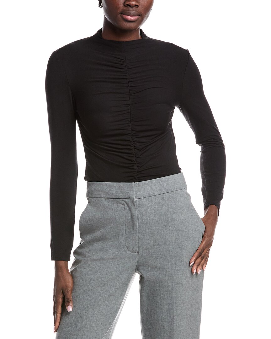 Kenneth Cole Ruched Knit Top In Black