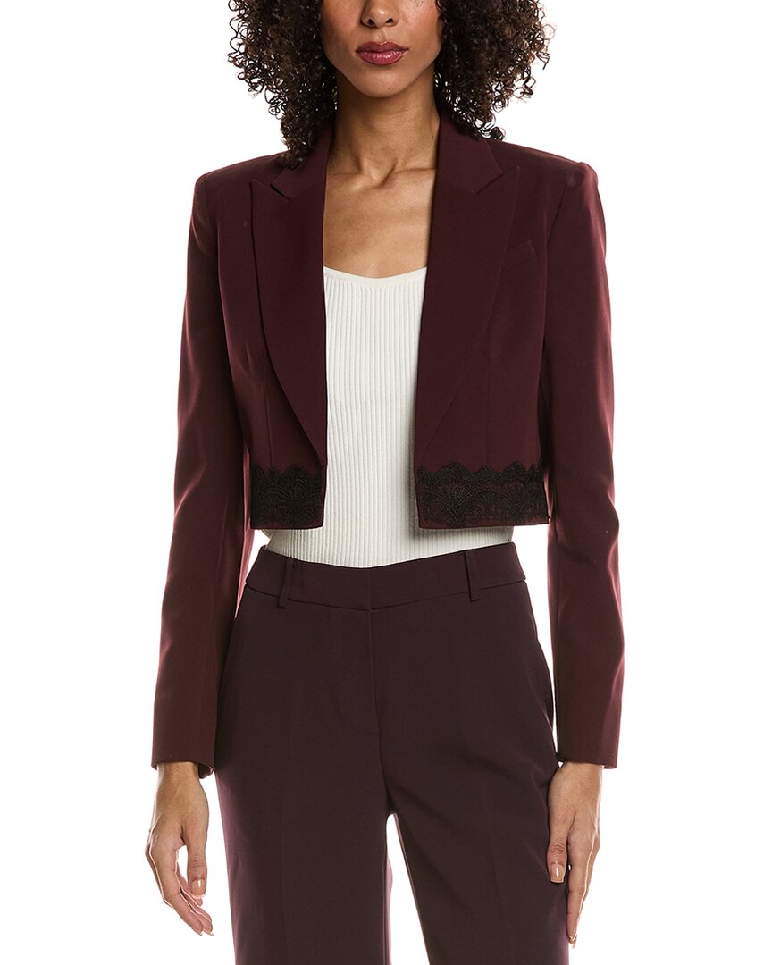 Kenneth Cole Fitted Cropped Blazer In Purple