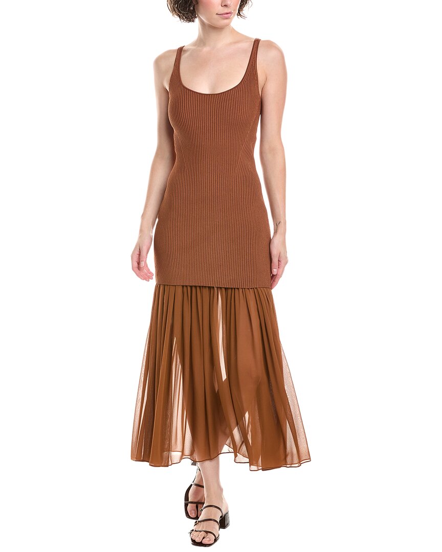 A.l.c Micky Midi Dress In Light Chesnut In Brown