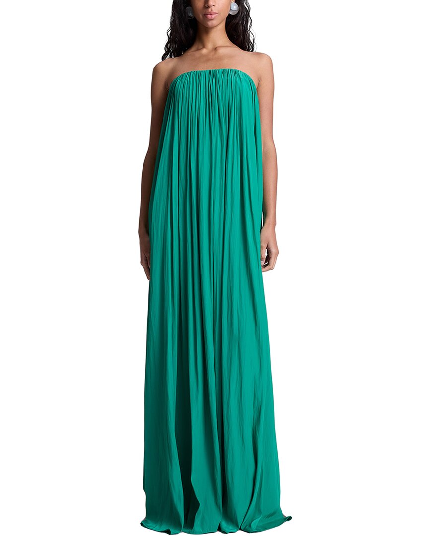 A.l.c Wynn Strapless Ruched Gown In Green