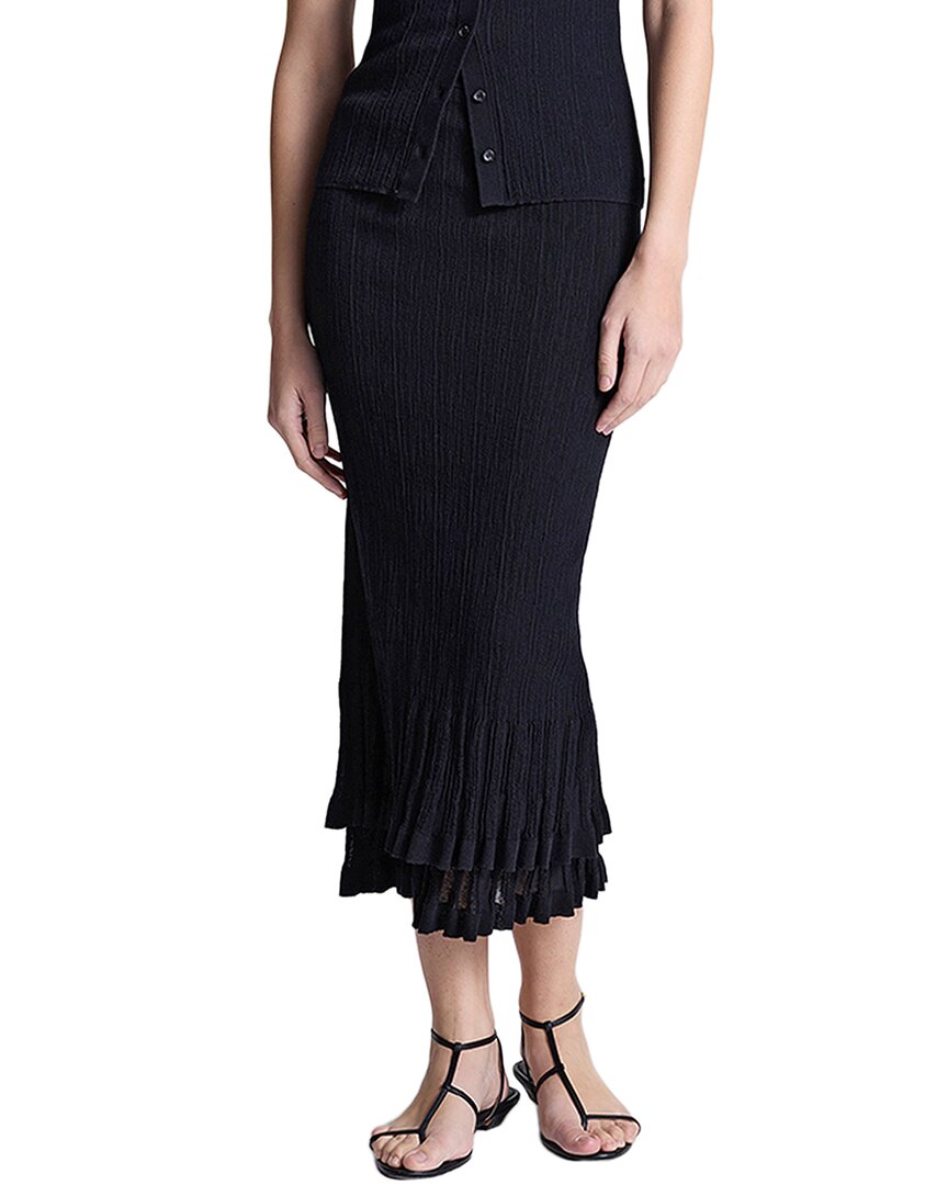 A.l.c Lexi Ribbed Midi Skirt In Blue