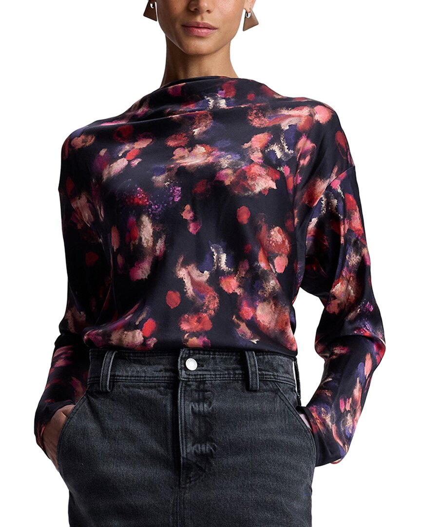 A.l.c Georgia Abstract-print Silk Top In Multi