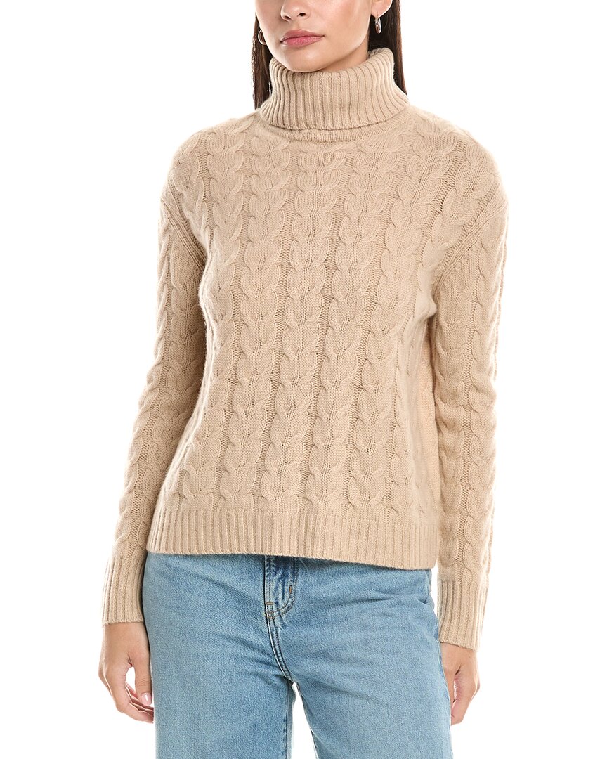 The Cashmere Project Turtleneck Cashmere Sweater In Brown