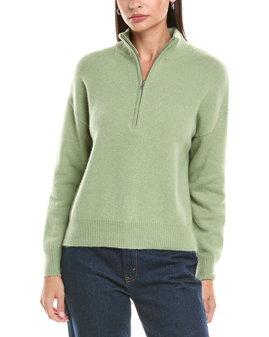 The Cashmere Project Cashmere 1/4-zip Pullover In Green