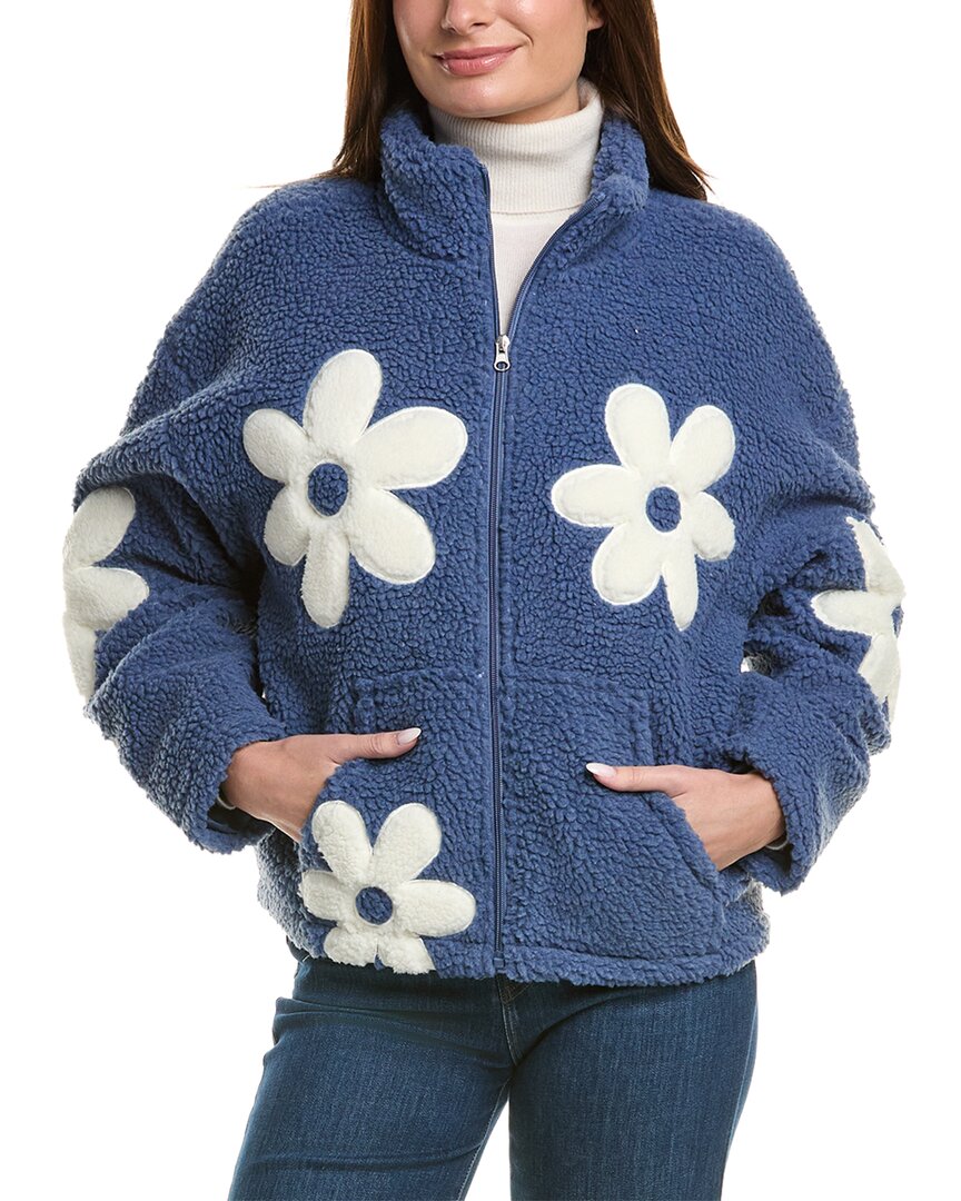 Rd Style Morisa Mock Fleece Jacket In Blue