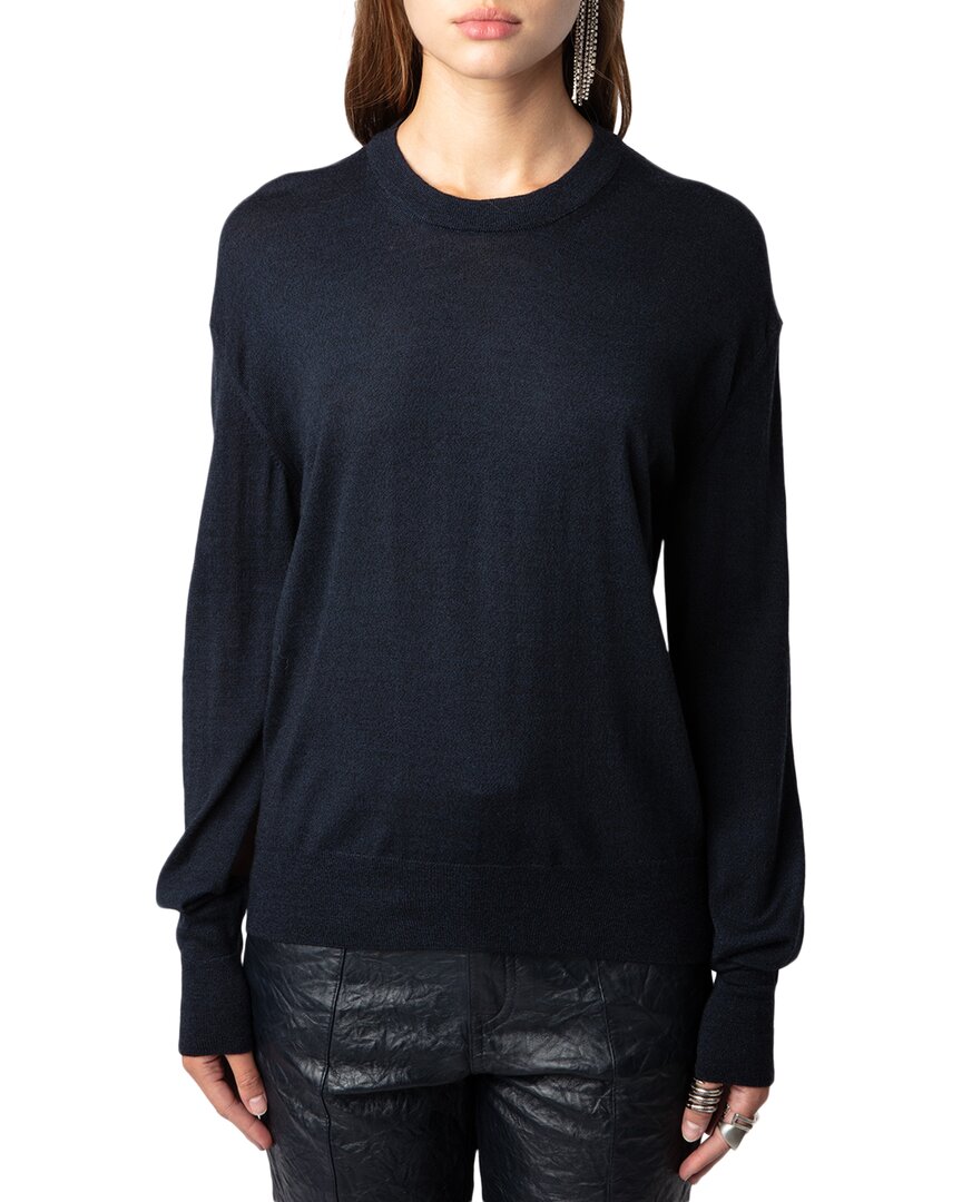 Zadig & Voltaire Emmy Merino Wool Sweater In Blue