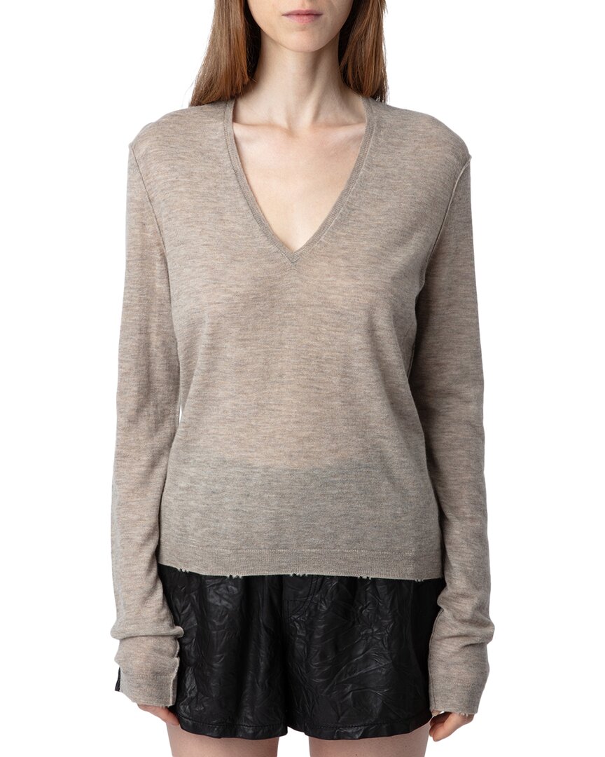 Zadig & Voltaire Rivy Cashmere Sweater In Gray