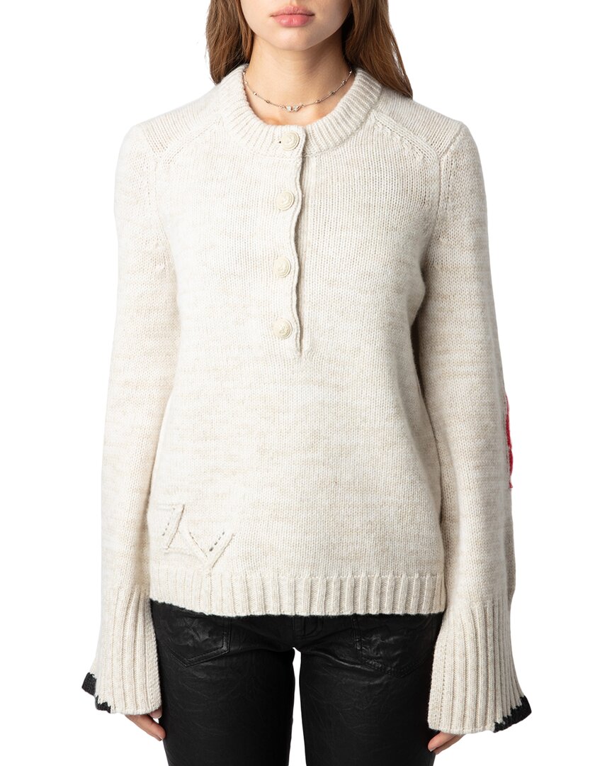 Zadig & Voltaire Wool & Cashmere-blend Sweater In Neutral
