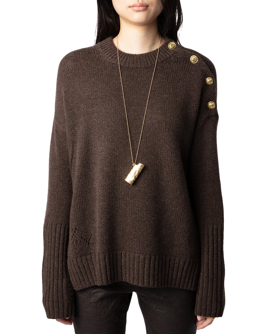 Zadig & Voltaire Malta Cashmere Sweater In Brown