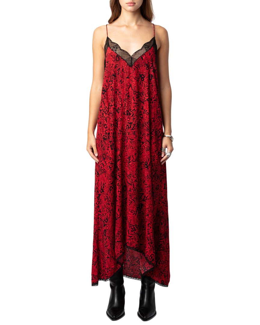 Zadig & Voltaire Risty Soft Wild Voltaire Dress In Red