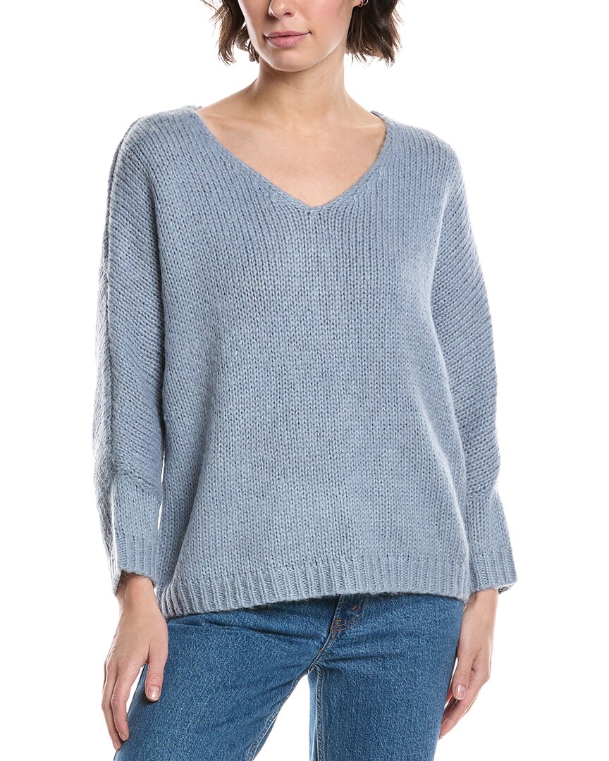 M- Magaschoni M Magaschoni Dolman Chunky Wool-blend Pullover In Blue