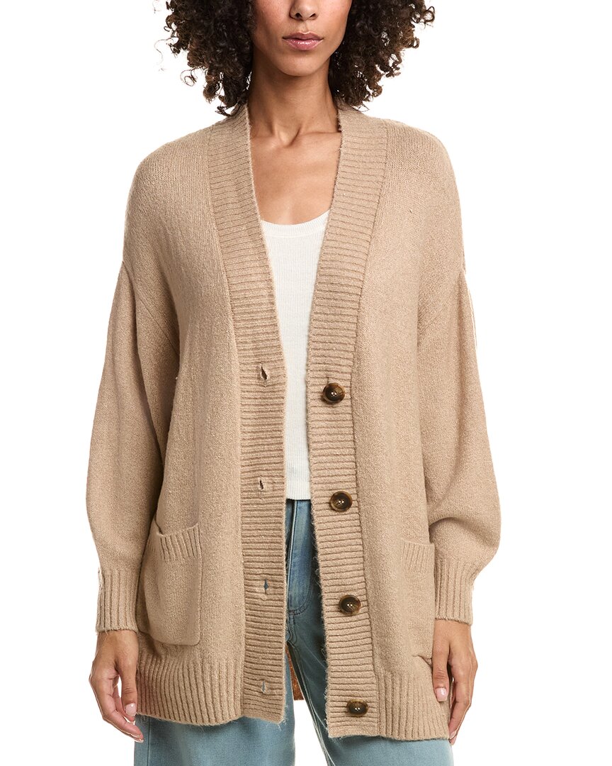 For The Republic Oversized Button Cardigan In Brown
