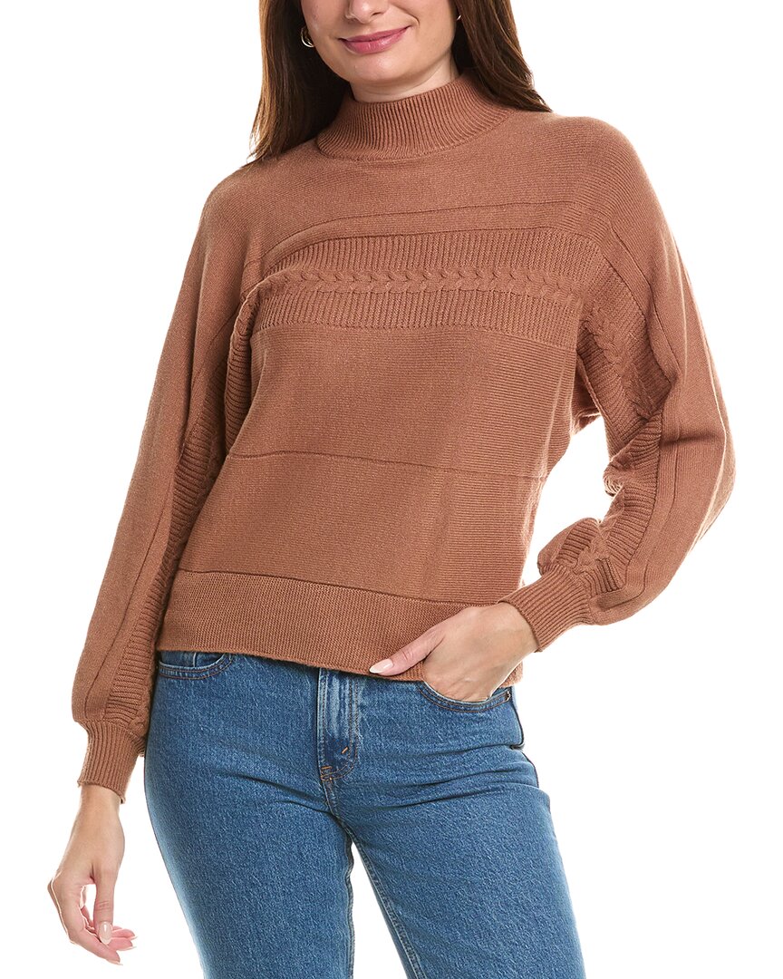 Elie Tahari Elie By Mock Neck Sweater In Brown