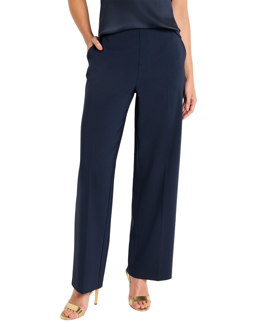Nic + Zoe Nic+zoe Stretch Suiting Lenox Wide Leg Pants In Blue