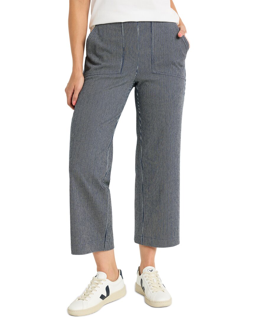 Nic + Zoe Nic+zoe All Day Stripe Crop Wide Leg Pull-on Jeans In Pattern