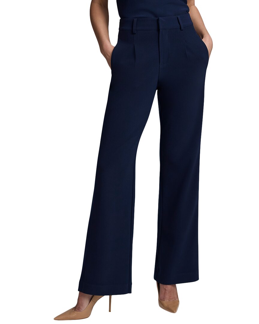 Nic + Zoe Nic+zoe Pintuck Pleated Wide Leg Knit Pants In Blue