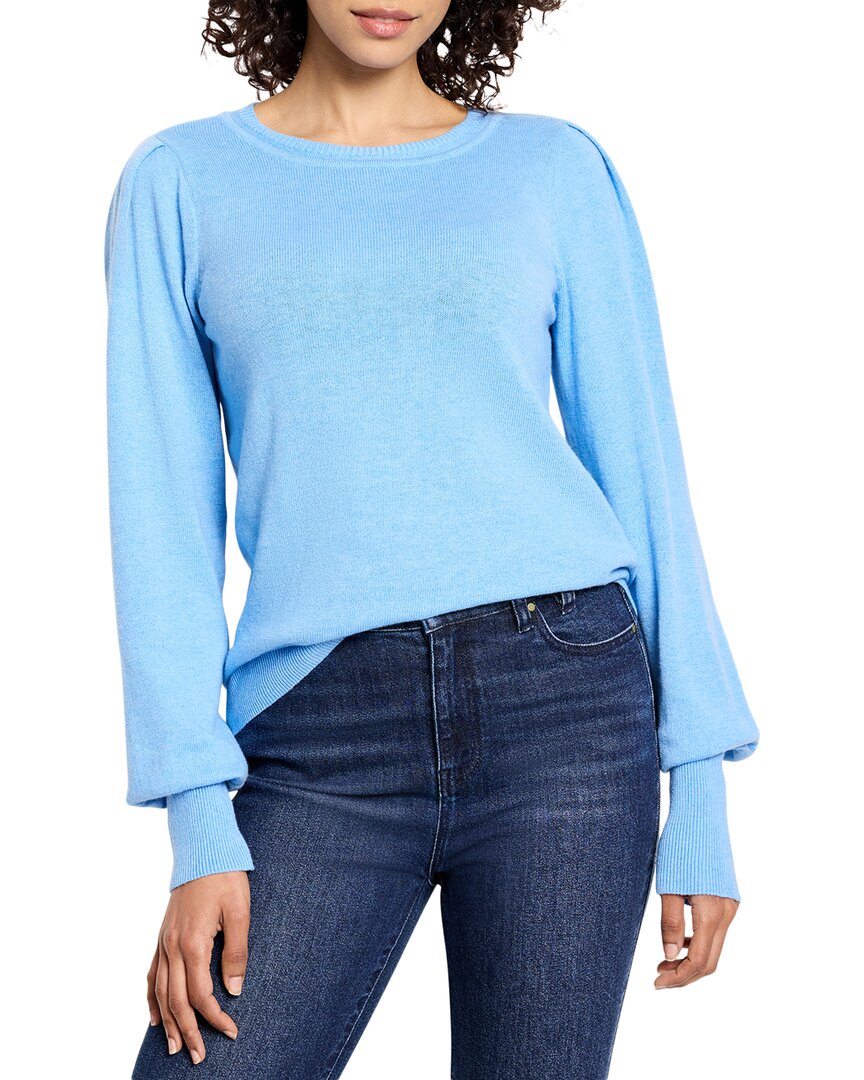 Nic + Zoe Nic+zoe Femme Sleeve Sweater In Blue