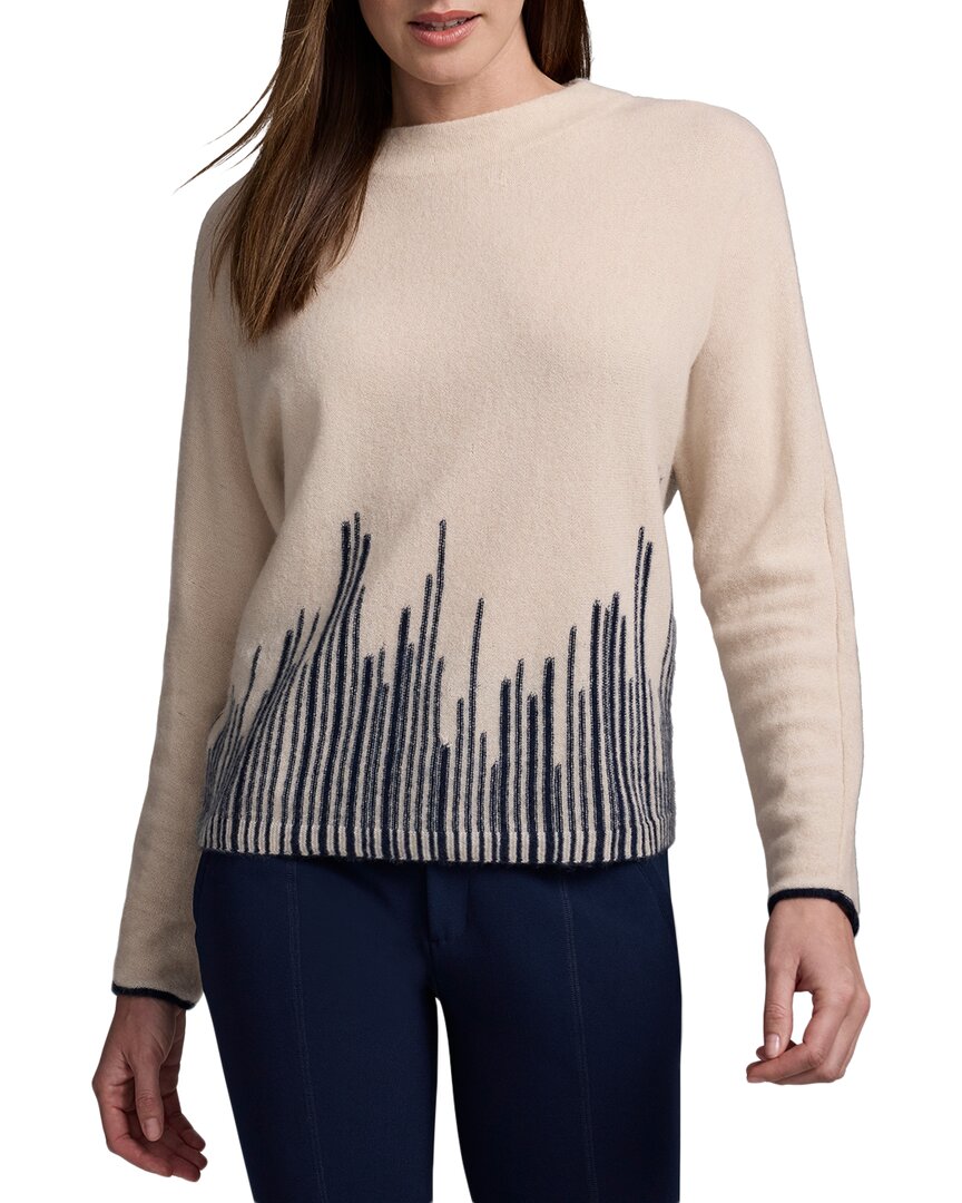 Nic + Zoe Nic+zoe Luxe Cashmere Flame Stitch Sweater In Neutral