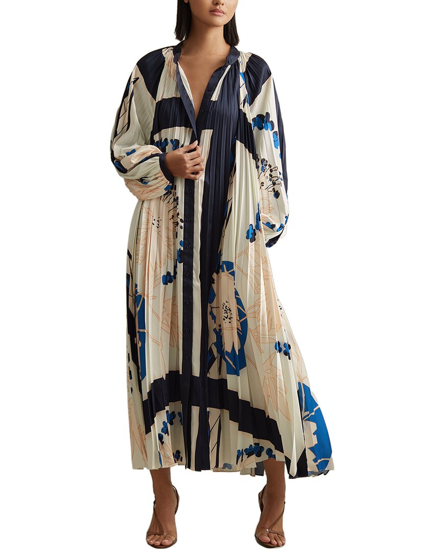 Reiss Daiya Placement Print Maxi Dress In Neutral