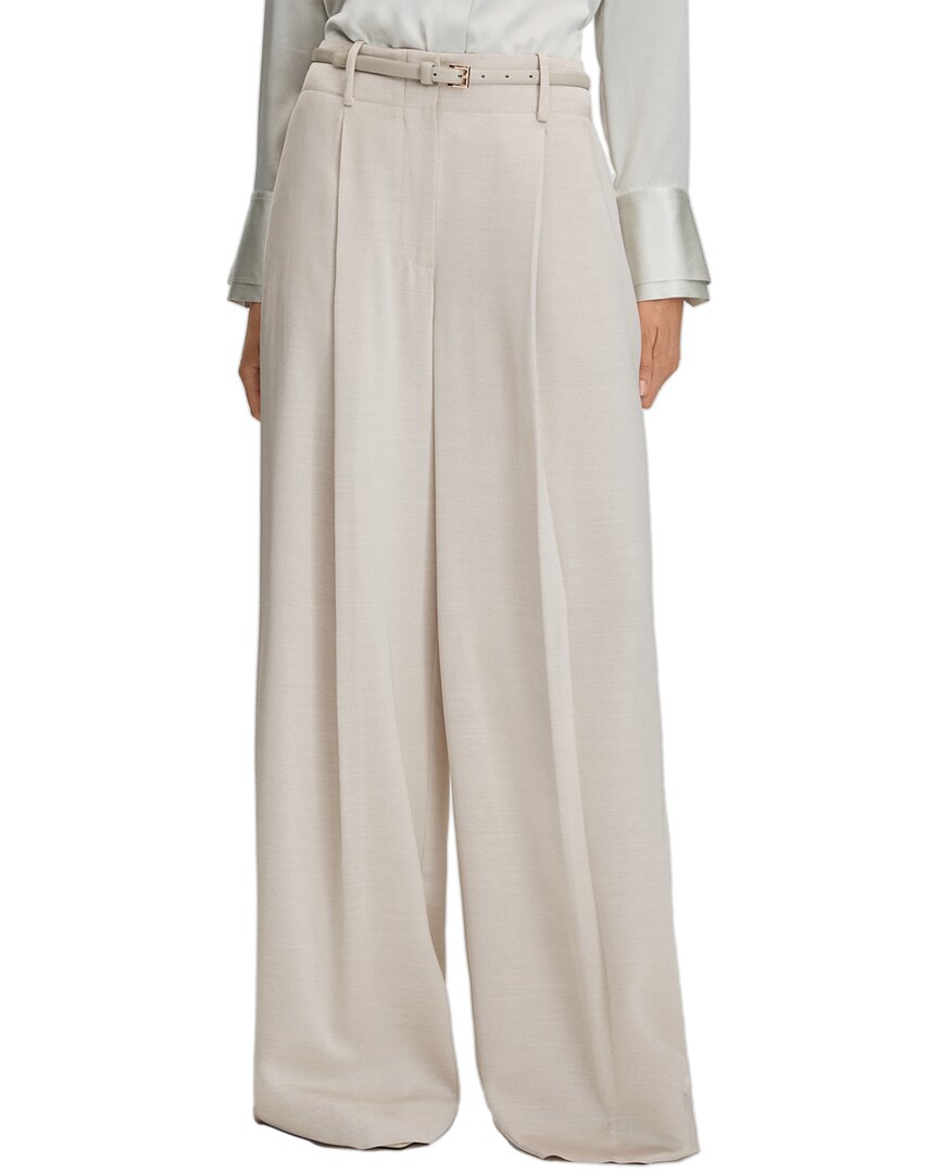 Reiss Isla Wide Leg Occasion Trouser In Neutral