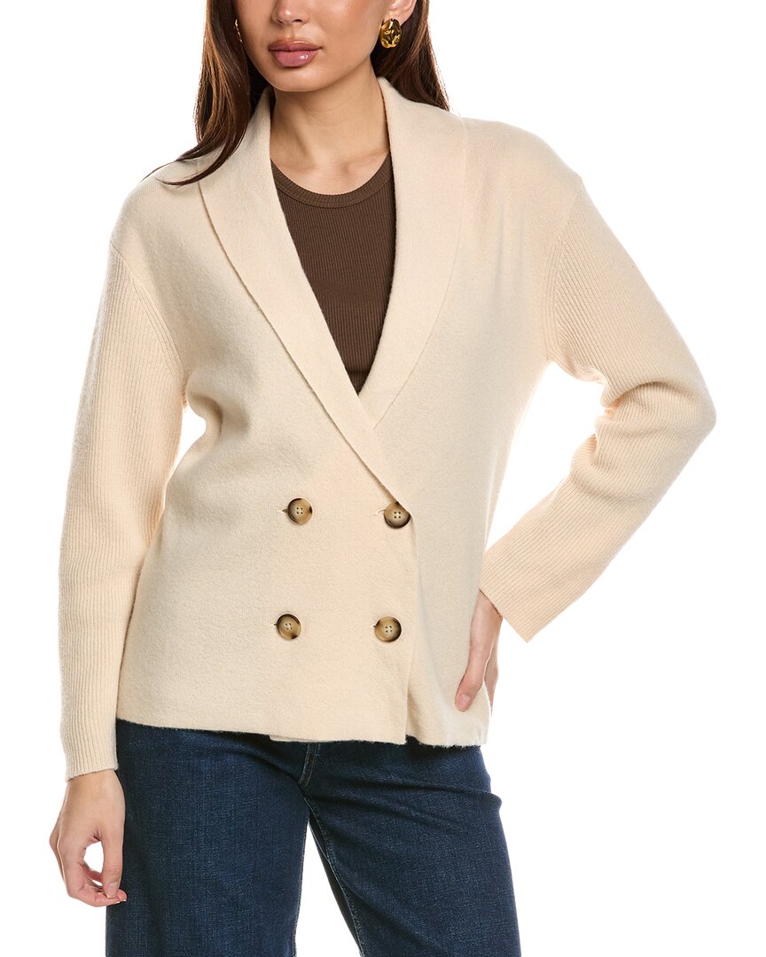 Reiss Sara Wool & Cashmere-blend Double Breast Cardigan In White