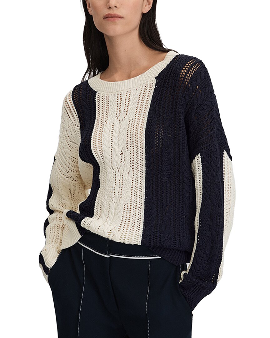 Reiss Terry Colorblock Open Stitch Jumper In Multi