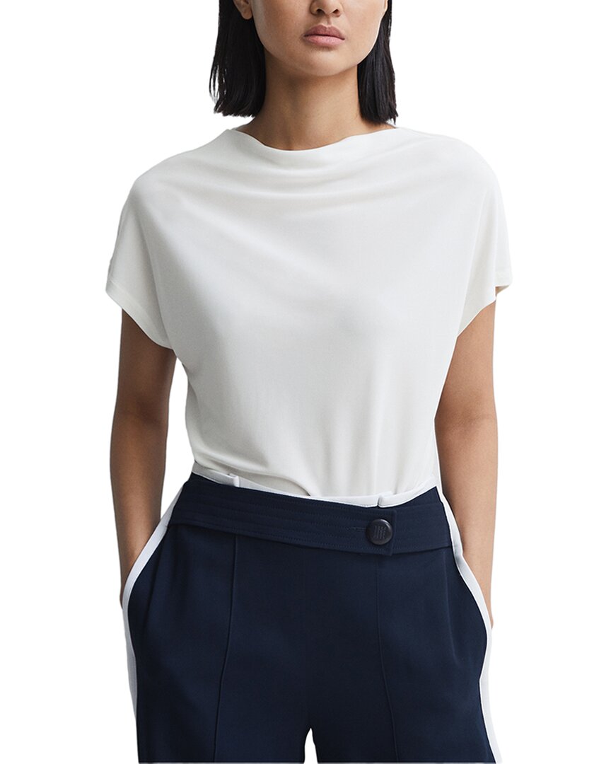 Reiss Poppy High Neck Top In White