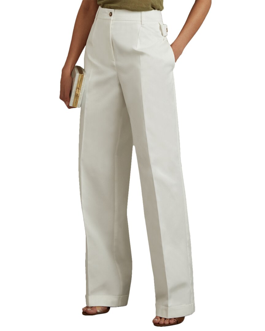 Reiss Harper Wide Leg Trouser In White