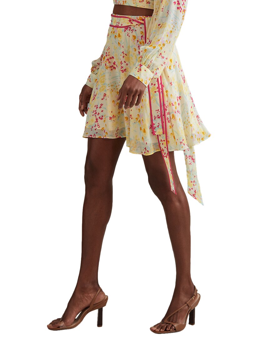 Reiss Lyla Buttercup Printed Flippy Skirt In Multi