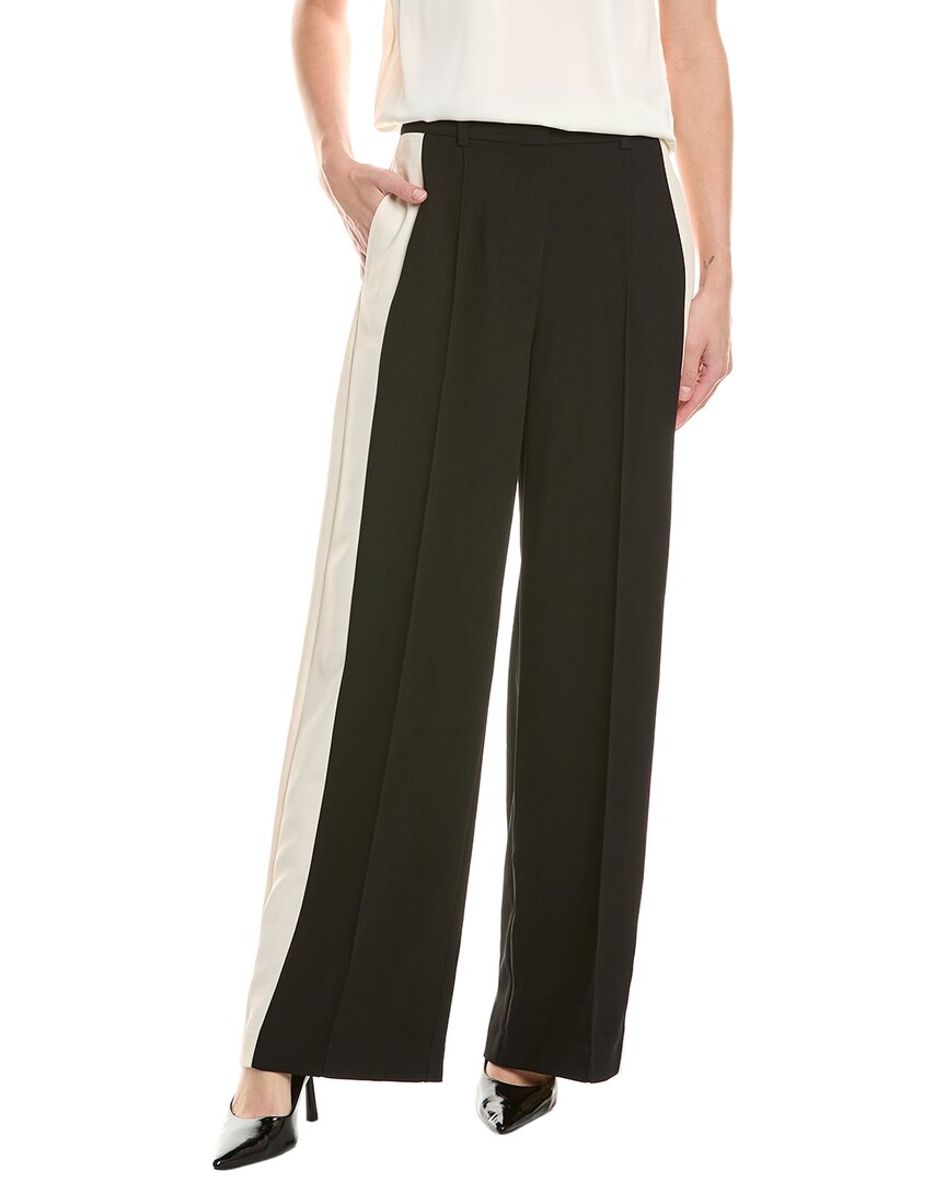 Reiss Nrd Pam Side Stripe Wide Leg Trouser In Black