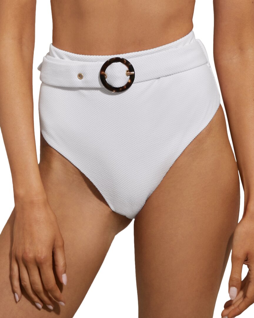 Reiss White Textured Belted Bikini Bottoms In White