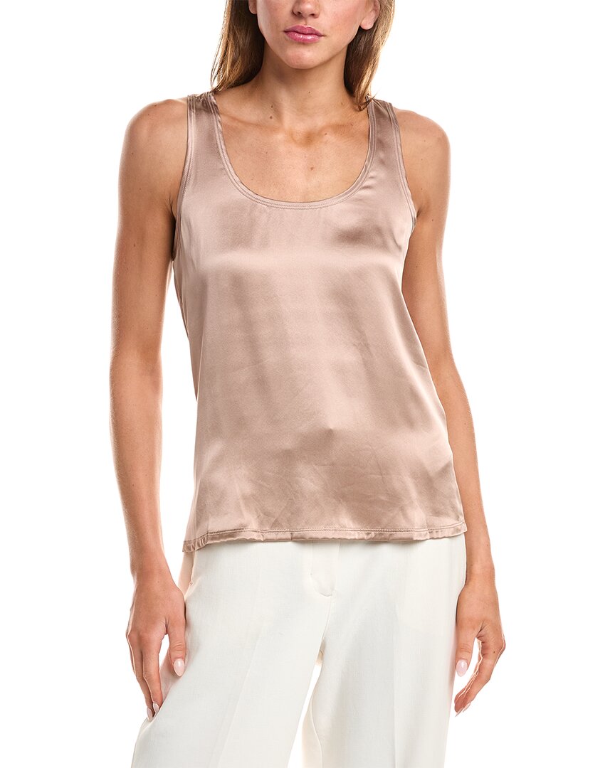 Reiss Remey Silk Front Top In Neutral