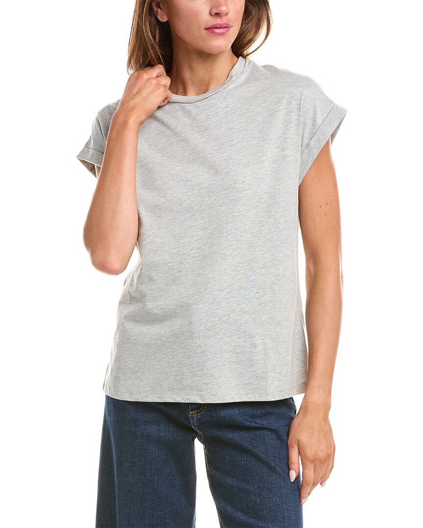 Reiss Trisa Crew Neck T Shirt In Gray